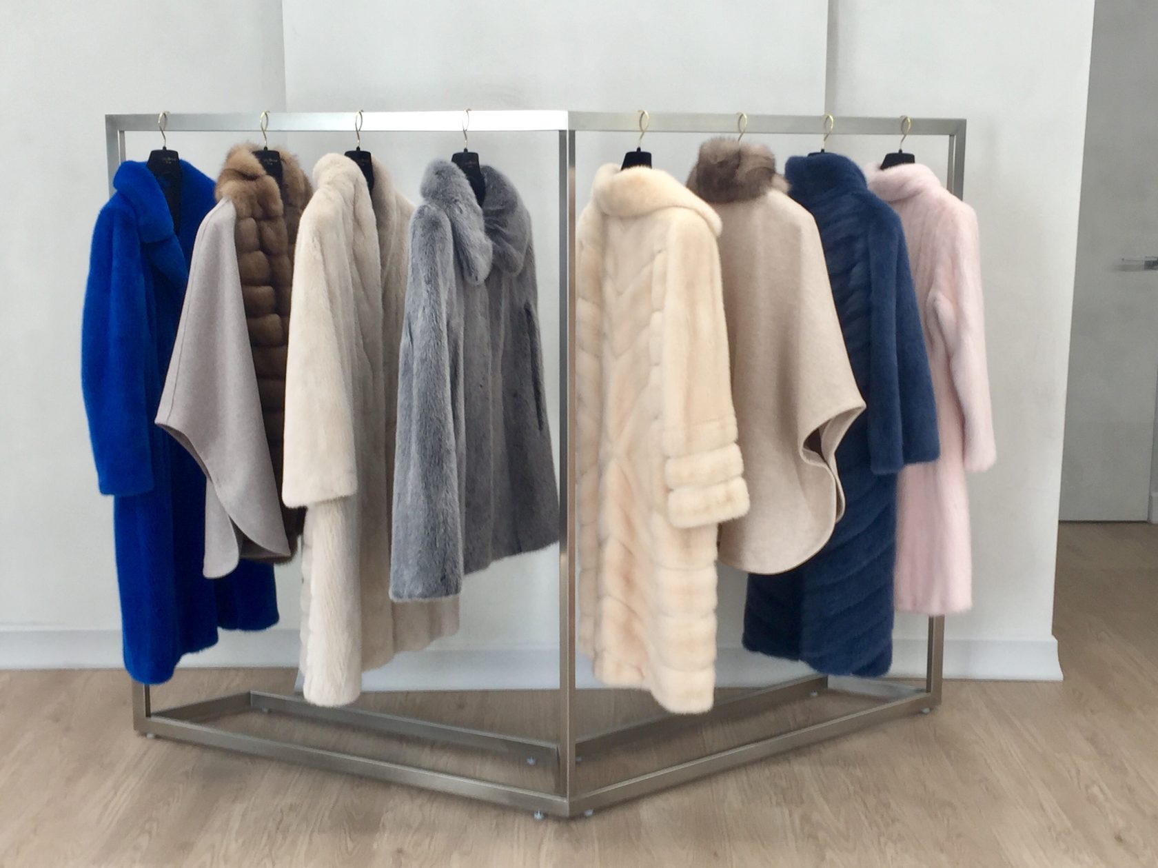 Premium fur coats displayed at Giorgio Magnani